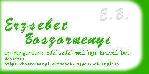 erzsebet boszormenyi business card